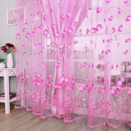 Rideaux modernes en tulle pour salon violet pour chambre d'enfant porte courte de cuisine