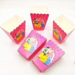 Boîte à pop-corn en papier six princesses boîte-cadeau à bonbons au poulet fournitures de boîte à