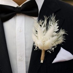 Mini bouquet de fleurs séchées de la pampa mesurent ement pour hommes boutonnière bohème