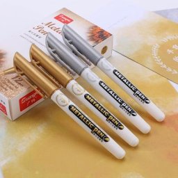 Marqueur de peinture permanente étanche en métal 4 pièces blanc or argent 1.5mm moule en