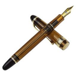 Yongsheng-Stylo plume à remplissage sous vide stylo plume en acrylique marron transparent avec