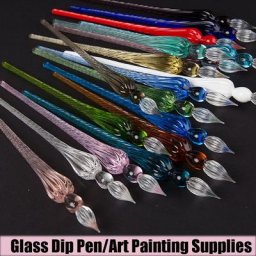 Stylo plume en verre pour signature d'art fournitures de peinture encre de remplissage trempage