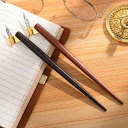 Porte-stylo de calligraphie en bois Manga en bois + 6 pointes pour l'écriture et le ski Kit de