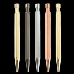 Stylo à bille en métal Six Edge rotatif stylo fileté stylo d'écriture bureau école fournitures