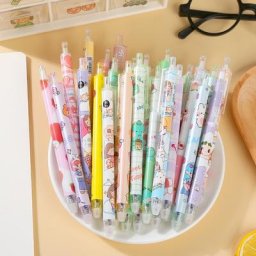 Stylos gel effaçables à presse de dessin animé mignon recharge bleue stylo d'écriture magique