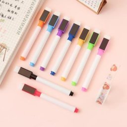 Stylos marqueurs colorés effaçables pour tableau blanc avec capuchon magnétique et gomme