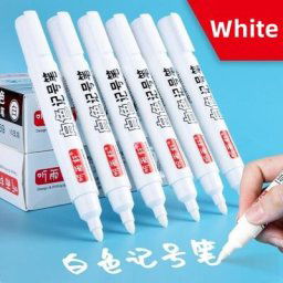 Stylo marqueur blanc en plastique étanche à l'huile Gel pour écriture dessin Graffiti croquis