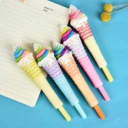 Stylo anti-Stress en forme de crème glacée stylo à bille Kawaii pour enfants