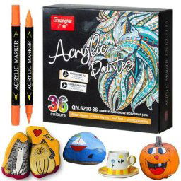 Stylos à peinture acrylique à Double pointe pinceaux doux/marqueurs d'art Extra-fins pour peinture