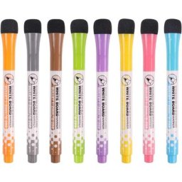 Stylos pour tableau blanc 8 couleurs stylo magnétique à base d'eau avec capuchon effaçable pointe