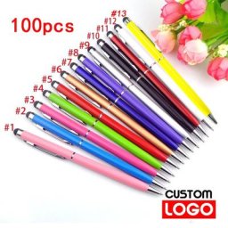 Mini stylo à bille universel en métal 2 en 1 gravure de texte logo personnalisé stylo