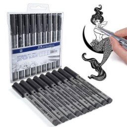 Hays-Marqueurs d'art étanches stylo pinceau peinture dessin au trait pointe fine noire stylos à