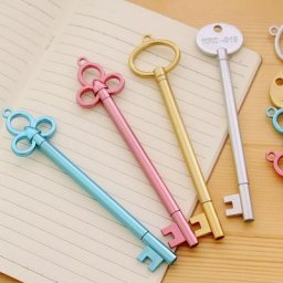 Stylos gel créatifs en forme de clé dorée pour enfants apprentissage mignon stylo signature rétro