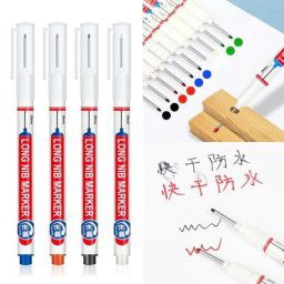 DXAB-Marqueurs à pointe longue pour charpentiers séchage rapide stylos à trous profonds 20mm 12