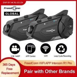 Freedconn – caméra Bluetooth pour Moto appareil de communication pour casque Intercom 1440P
