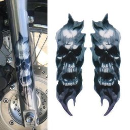 Autocollant de crâne de fourche avant de moto étanche graphique zombie universel Harley Honda