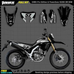POWERZONE-Kit d'Autocollants Personnalisés pour HONDA CRF300L Décalcomanies d'Arrière-Plan 002