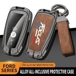 Étui à clés en alliage de zinc TPU pour Ford Focus 2 coque en métal logo JOCar accessoires de