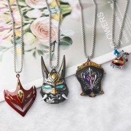 Genshin – porte-clés de jeu en alliage Cool Cosplay Tartaglia Xiao masque 4 Styles pendentif