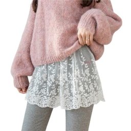 Prolongateur de chemise en dentelle réglable pour femme faux haut superposé mini jupe à balayage