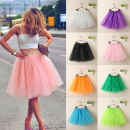 Jupes élastiques en tulle maillé pour femmes jupon léger costume de fête d'Halloween tutu de