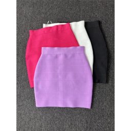 Jupes à bandes élastiques pour femmes 4 couleurs longueur 42cm taille haute mini jupe crayon