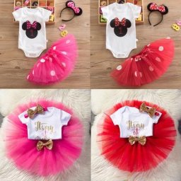 Robe d'Anniversaire pour Bébé Fille de 1 An Costume d'Été Vêtements pour Enfants Robes de Baptême