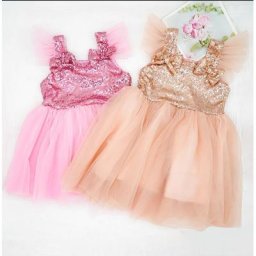 Robe d'été à paillettes pour filles jupe pull en fibre avec nœud papillon ouvertement pour filles