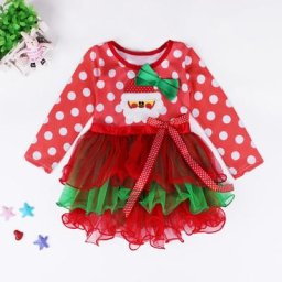Robe de noël à manches longues pour filles tenue de princesse Tutu Vintage avec nœud imprimé à pois
