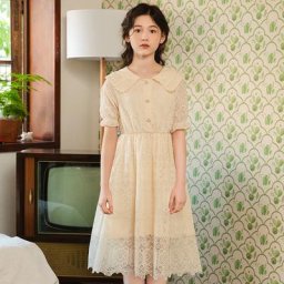 Robe de princesse mi-longue en dentelle pour filles vêtements de fête pour enfants mode élégante