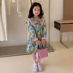 Robe de princesse à manches longues pour enfants vêtements pour enfants bébé fille imprimé