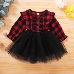 Robe Tutu en dentelle pour filles vêtements de noël pour enfants de 1 à 5 ans manches longues