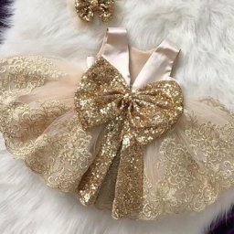 Robe d'été à paillettes pour petites filles tenue de soirée de princesse à gros nœud pour premier