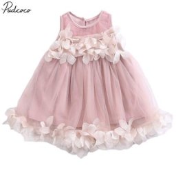 Pudcoco – robe en dentelle pour petites filles tenue mignonne sans manches col rond pour enfants