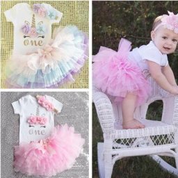 Jupe Tutu pour Fille Mini Souris Tenue de ixde Premier Anniversaire Vêtements de Baptême de 1 An