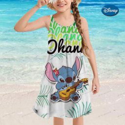 Robe de plage Disney Stitch pour filles vêtements pour enfants collection de princesses d'été
