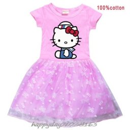 Robe d'été à manches courtes pour filles robe tutu pour enfants robe de soirée pour filles dessin