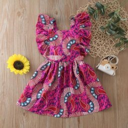 Robe africaine traditionnelle pour filles tenue de soirée décontractée à manches volantes