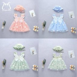 Robe de soirée en fil pour bébé fille vêtements mignons avec ailes chapeau pour enfants de 0 à 3