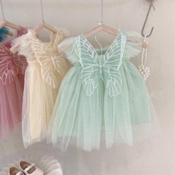 Robe brodée à ailes de papillon pour petites filles robes de princesse pour enfants vêtements pour