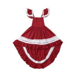Robe en dentelle à volants pour filles sans manches tenue de fête de concours de noël de 1 à 6
