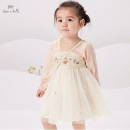 DB1220756 dave bella-Robe à fleurs pour bébé fille tenue de soirée avec un petit sac 2 pièces à