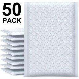 Enveloppes à bulles blanches étanches lot de 50 pièces sac d'expédition en mousse multi-tailles