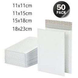 Enveloppes à bulles blanches imperméables sacs d'expédition rembourrés différentes spécifications
