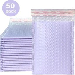 Paquet de 50 enveloppes à bulles violettes/colorées emballage rempli auto-scellant emballage