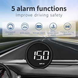 Moniteur tête haute portable avec 5 alarmes et jauge de carburant pour voiture affichage universel