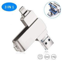 Clé USB 256 OTG en métal 16 Go/32 Go/64 Go/128 Go/3.0 Go lecteur flash HD disque de mémoire pour