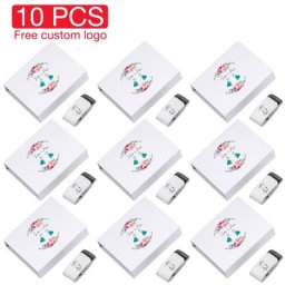 JASTER-Clé USB en cuir avec logo personnalisé gratuit clé USB boîte blanche 128 Go 64 Go