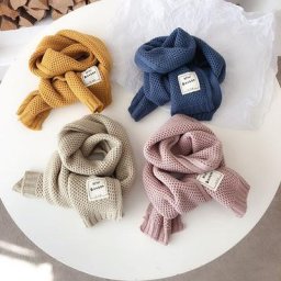 Écharpe en laine pour garçon et fille mode coréenne pour enfants bavoir en tricot polyvalent