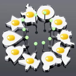 Ensemble de moules à œufs en acier inoxydable 10 pièces pour crêpes Omelette œufs frits outils